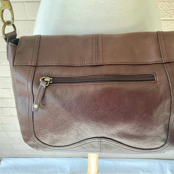 Pegabo Whisky Brown Leather Saddle Crossbody Shoulder Bag - Picture 4 of 10